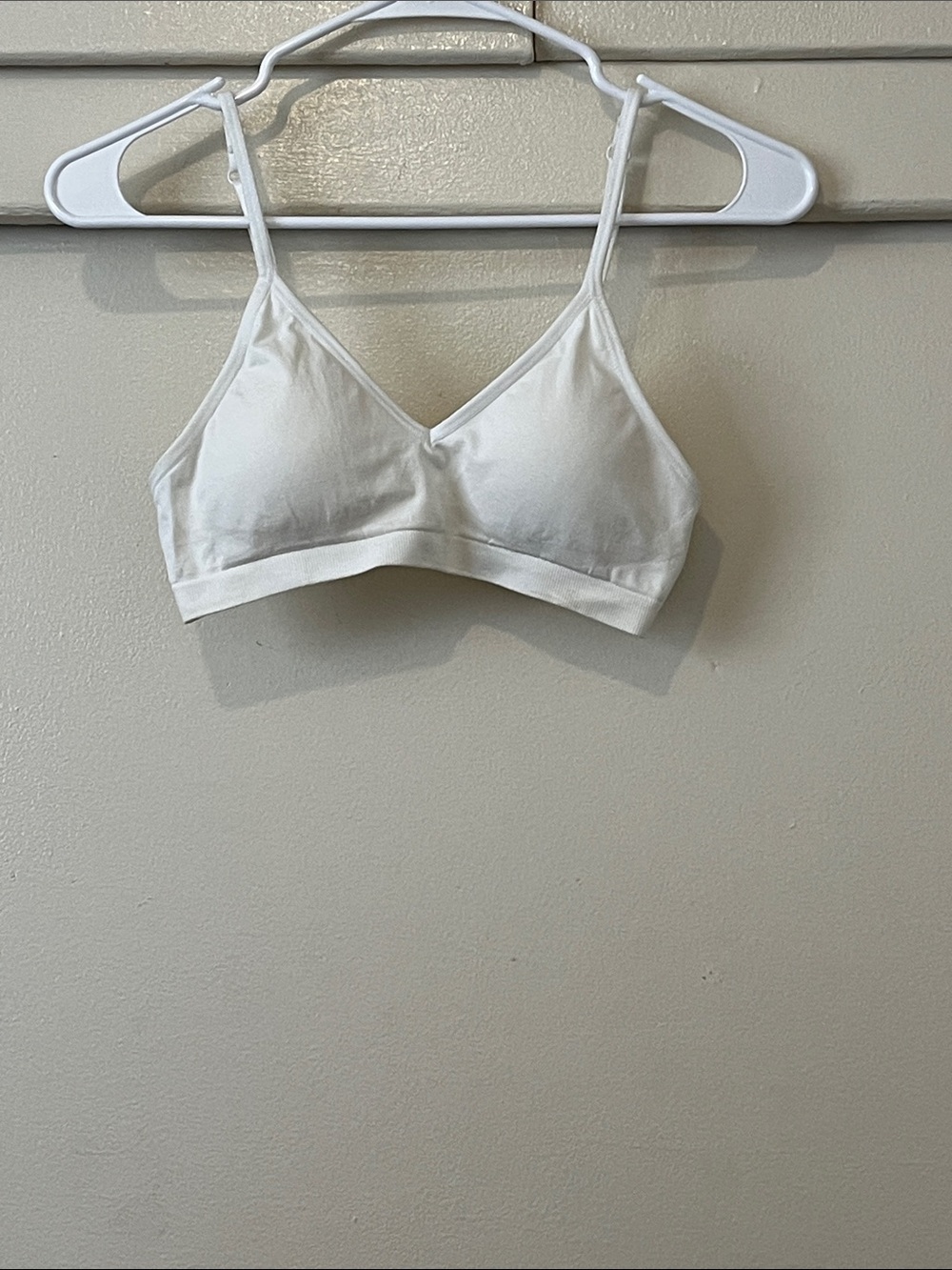 Anemone White Cotton Triangle Bralette
